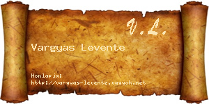Vargyas Levente névjegykártya